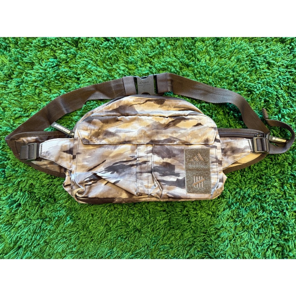 Adidas Undefeated Fanny Pack Mens OS Grey Camo Excellent Waist Bag Ripstop